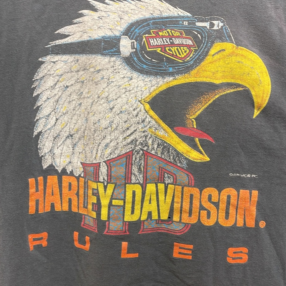 Vintage Harley Davidson 80’s Made in USA T-Shirt Double Sided Graphic szXL - Picture 2 of 8